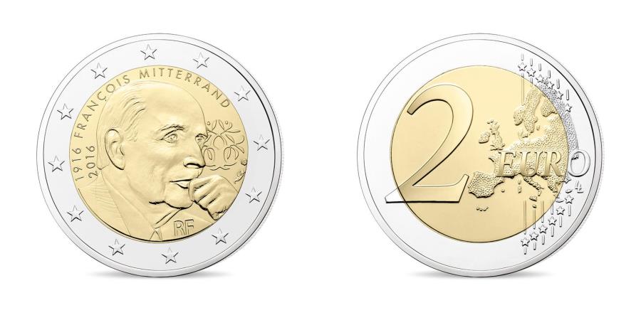 2 Euro FRANCE 2016 - Président François Mitterrand