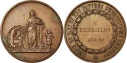 World Coins - France, Medal, Quête en Faveur des Pauvres, Paris, 1869, Caqué,