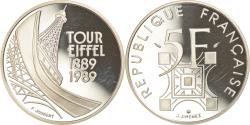 World Coins - Coin, France, Tour Eiffel, 5 Francs, 1989, Paris, , Nickel, KM:968