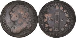 World Coins - Coin, France, 12 deniers français, 12 Deniers, 1792⸱4, Strasbourg,