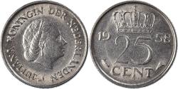 World Coins - Coin, Netherlands, 25 Cents, 1958