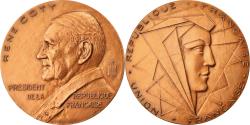 World Coins - France, Medal, Président René Coty, Union Française, Politics, Society, War