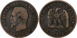 World Coins - France, Napoleon III, 2 Centimes, 1855, Paris, ancre, Bronze,