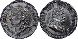 World Coins - France, Quinaire, Louis XVIII & Henri IV, Silver, Dubois,