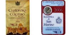 World Coins - San Marino, 2 Euro, Christopher Colombus, Coin card.FDC, 2006, Rome