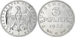 World Coins - Coin, GERMANY, WEIMAR REPUBLIC, 3 Mark, 1922, Berlin, , Aluminum, KM:28