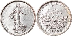 World Coins - Coin, France, Semeuse, 5 Francs, 1969, Paris, , Silver, KM:926