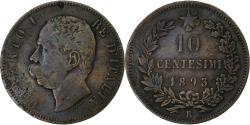 World Coins - Italy, Umberto I, 10 Centesimi, 1893, Rome, Copper,