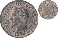 World Coins - France, Napoleon III, 1 Centime, 1854, Paris, , Bronze, KM:775.1