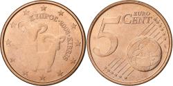 World Coins - Cyprus, 5 Euro Cent, 2008, Copper Plated Steel,