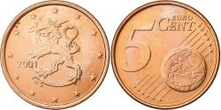 World Coins - Finland, 5 Euro Cent, 2001, , Copper Plated Steel, KM:100