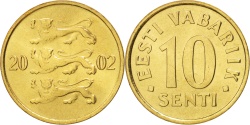 World Coins - Estonia, 10 Senti, 2002, , Aluminum-Bronze, KM:22