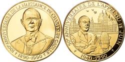 World Coins - France, Medal, 100ème Anniversaire de la Naissance de Charles de Gaulle, 1990