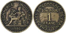 World Coins - France, Chambre de commerce, Franc, 1926, Paris, , Cupro-Aluminium