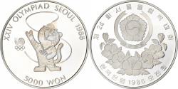 World Coins - South Korea, 5000 Won, XXIV OLYMPIAD SEOUL 1988, 1986, Seoul, Silver,