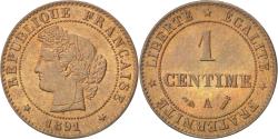 World Coins - Coin, France, Cérès, Centime, 1891, Paris, , Bronze, KM:826.1
