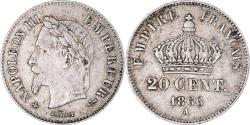 World Coins - Coin, France, Napoleon III, Napoléon III, 20 Centimes, 1866, Paris,