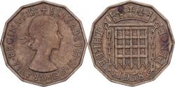World Coins - Great Britain, Elizabeth II, 3 Pence, 1958, Nickel-brass, , KM:900