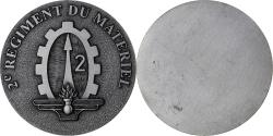 World Coins - France, Medal, 2ème Régiment du Matériel, Silvered Metal,