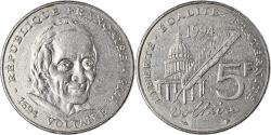 World Coins - Coin, France, Voltaire, 5 Francs, 1994, Paris, , Nickel, KM:1063
