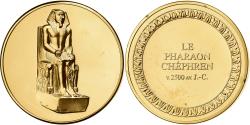 World Coins - France, Medal, Le Pharaon Chéphren, Gilt Bronze,