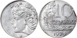 World Coins - Coin, Brazil, 10 Centavos, 1975, planchet error, , Stainless Steel