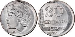 World Coins - Coin, Brazil, 20 Centavos, 1977, error off center strike, , Stainless