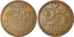 World Coins - Coin, Denmark, Margrethe II, 25 Öre, 1993, Copenhagen, , Bronze