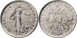 World Coins - France, 5 Francs, Semeuse, 1994, MDP, Dauphin, Copper-nickel,