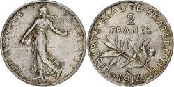 World Coins - France, 2 Francs, Semeuse, 1914, Castelsarrasin, Silver, , Gadoury:532