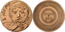 World Coins - France, Medal, Musique, Jacques Brel, le Plat Pays, 1979, Bronze,