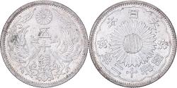 World Coins - Japan, Hirohito, 50 Sen, Showa, Year 12 (1937), Silver,
