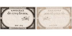 World Coins - France, 5 Livres, 10 brumaire de l'an 2 - (31 octobre 1793), 4614, AU(50-53)