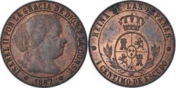 World Coins - Coin, Spain, Isabel II, Centimo, 1867, Barcelona, , Copper, KM:633.1