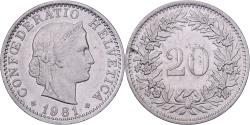 World Coins - Switzerland, 20 Rappen, 1981, Bern, Copper-nickel, , KM:29a
