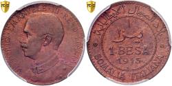 World Coins - Italian Somaliland, Vittorio Emanuele III, Besa, 1913, Rome, Bronze, PCGS