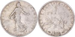 World Coins - Coin, France, Semeuse, Franc, 1912, , Silver, Gadoury:467