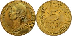 World Coins - France, 5 Centimes, Marianne, 1982, Paris, Aluminum-Bronze,