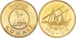 World Coins - Coin, Kuwait, Jabir Ibn Ahmad, 10 Fils, 1995/AH1415, , Nickel-brass, KM:11
