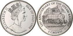 World Coins - Isle of Man, Elizabeth II, Crown, 125th Anniversary of the Steam Railway, 1998