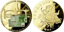 World Coins - France, Medal, Monnaie Européenne, Billet de 100 Euro, , Copper Gilt