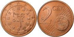 World Coins - Portugal, 2 Euro Cent, 2007, Lisbon, Copper Plated Steel,