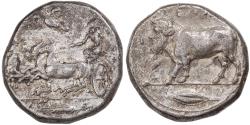 Ancient Coins - Sicily, Tetradrachm, ca. 415-405 BC, Gela, Silver,