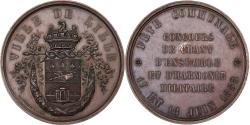 World Coins - France, Medal, Fête Communale de la Ville de Lille, 1855, Copper, Lecomte
