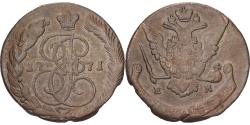 World Coins - Russia, Catherine II, 5 Kopeks, 1771, Ekaterinbourg, Copper, , KM:59.3