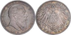 World Coins - Coin, German States, BADEN, Friedrich I, 2 Mark, 1907, Stuttgart,
