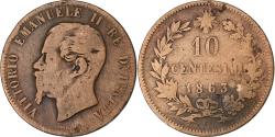 World Coins - Italy, Vittorio Emanuele II, 10 Centesimi, 1863, Milan, Copper,