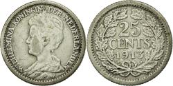 World Coins - Coin, Netherlands, Wilhelmina I, 25 Cents, 1913, , Silver, KM:146