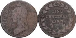 World Coins - Coin, France, Dupré, 5 Centimes, AN 7, Paris, , Copper, Gadoury:126