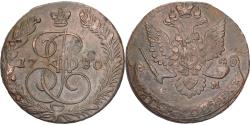World Coins - Russia, Catherine II, 5 Kopeks, 1780, Ekaterinbourg, Copper, , KM:59.3